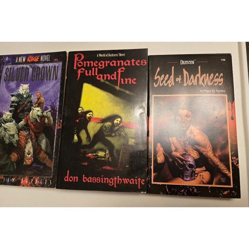 Lot of 3 Fantasy Books: Pomegranates Full n Fine, Seed of Darkness, Silver Crown